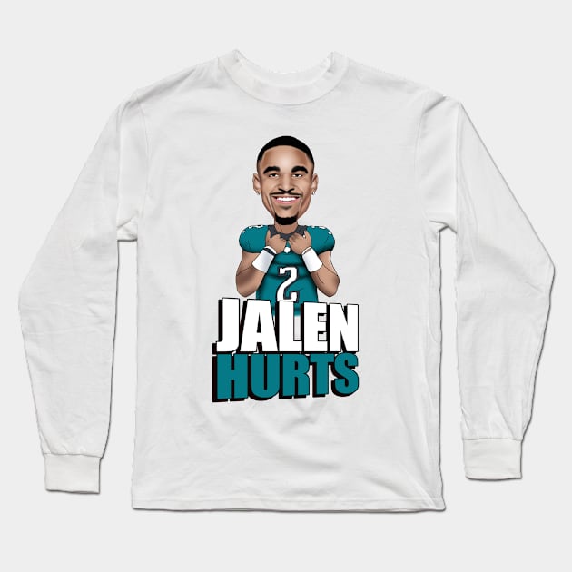 JALEN HURTS Long Sleeve T-Shirt by Headsobig